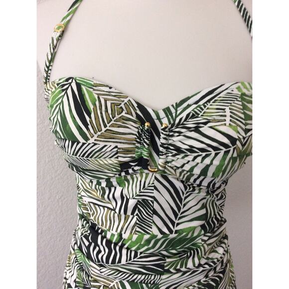 Bleu Rod Beattie Swim Tankini Bikini Top Halter Tropical - Picture 2 of 9